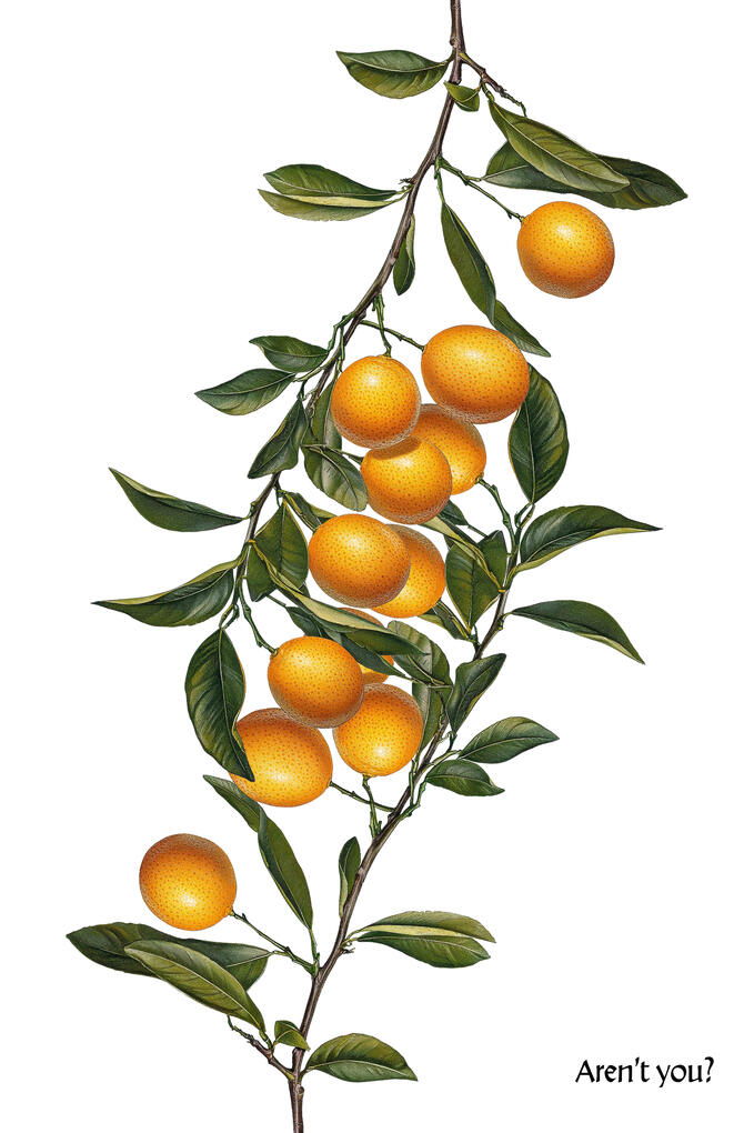 Aren't you? What begins as a provocation turns into a mirror. The question hangs in the air, pointing both outward and inward, never settling on an answer.